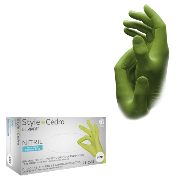 Guante nitrilo Style Cedro – 100 ud | PF AQL 1,5 | EPI cat. III PS clase I