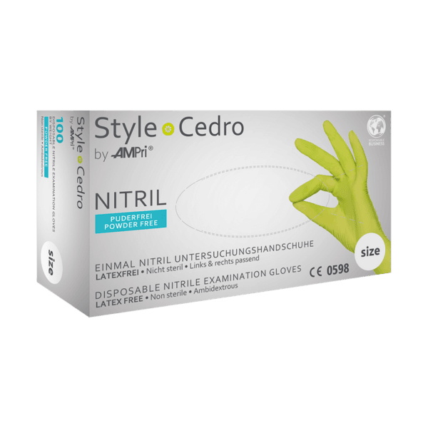 Guante nitrilo Style Cedro – 100 ud | PF AQL 1,5 | EPI cat. III PS clase I