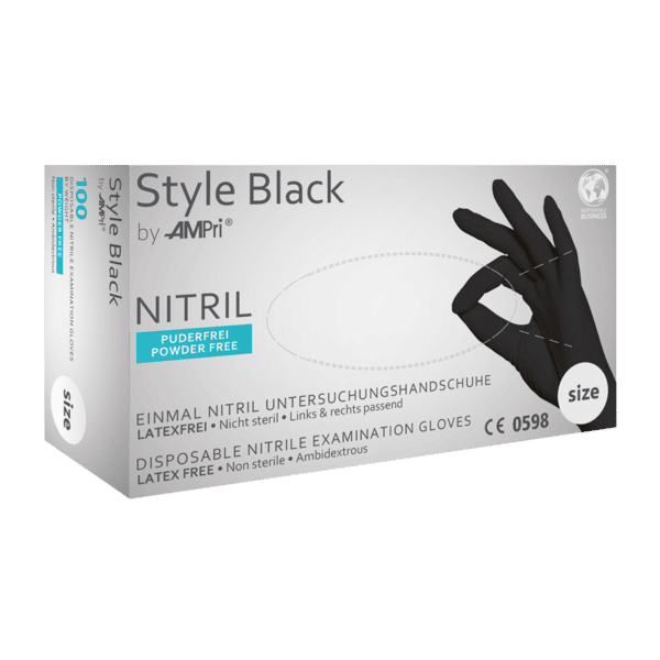 Pack Ahorro – Guantes de nitrilo negro Style Black (10 cajas) | EPI Cat. III