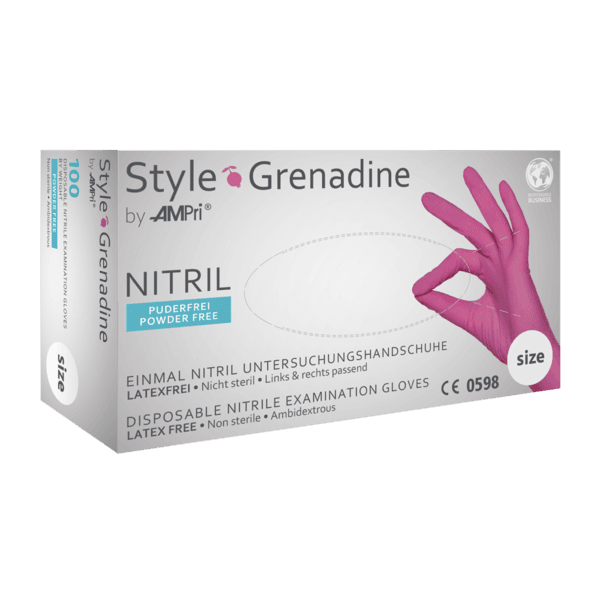 Guante nitrilo Style Magenta – 100 ud | EPI cat. III PS clase I