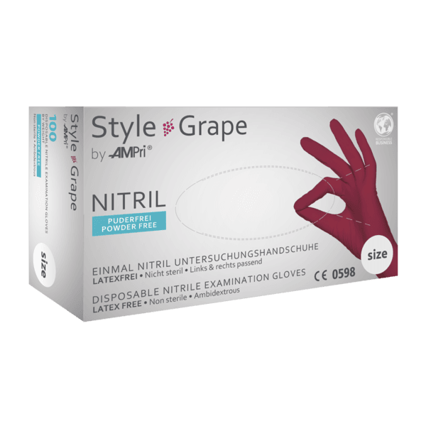 Guante nitrilo Style Bordeux – 100 ud | EPI cat. III PS clase I