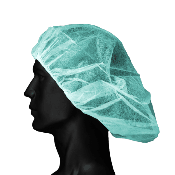 Gorro polipropileno transpirable verde sin látex – pack 100 ud