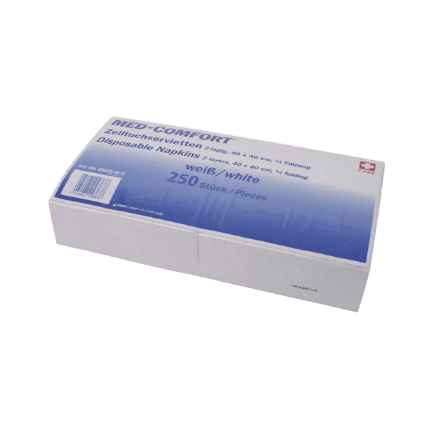 Med-Comfort servilleta desechable 40x40 cm blanca – pack 250 ud