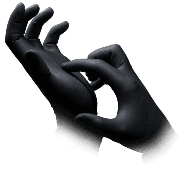 Guantes de látex Style Latex negros sin polvo – 100 ud | EPI cat. III PS clase I