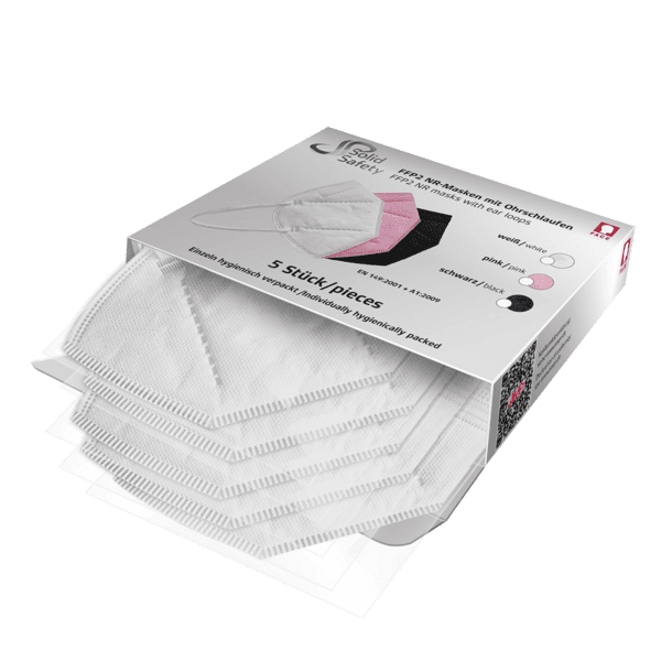 Mascarilla FFP2 Solid Safety blanca CE EN 149 – pack 5 ud