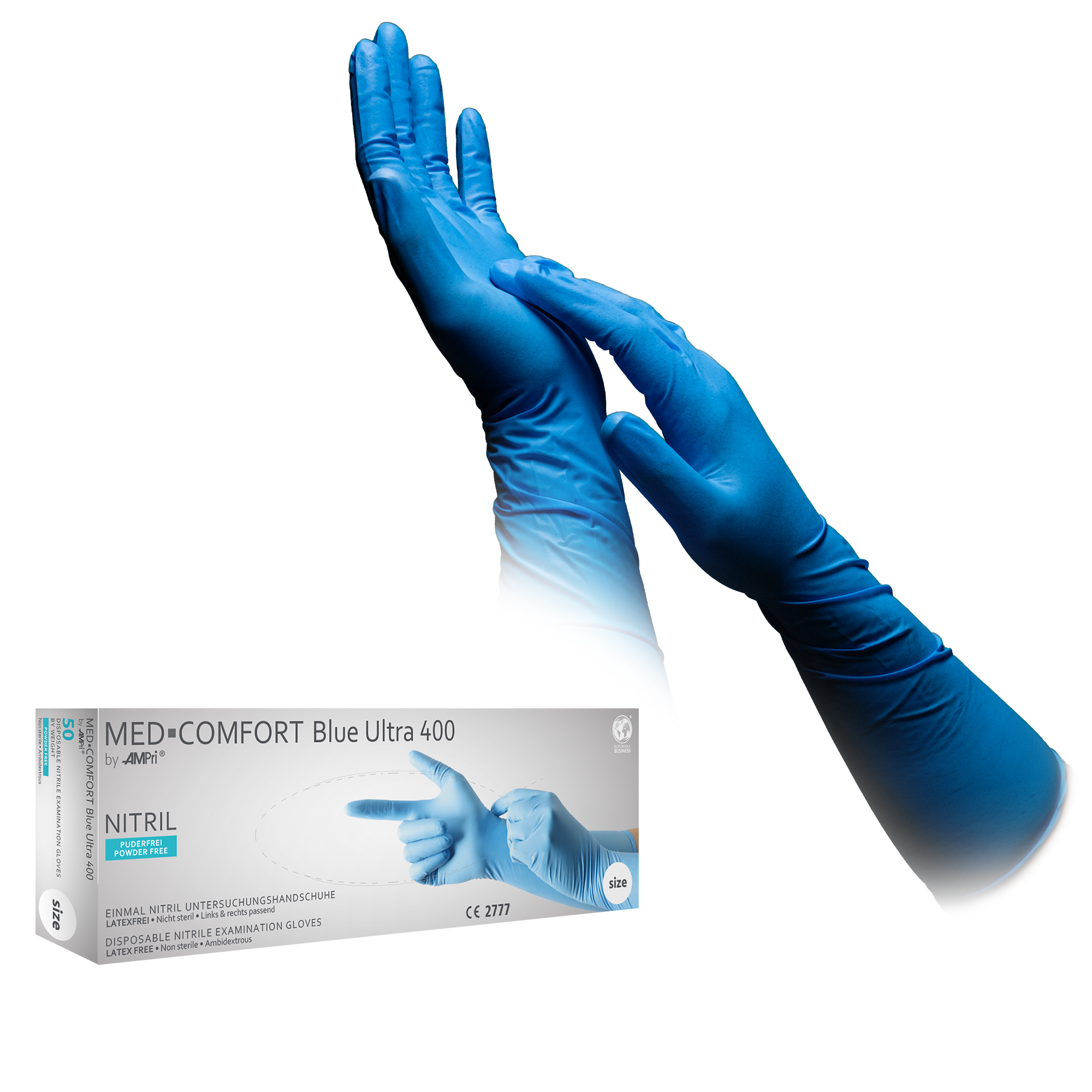 Guante Nitrilo azul Med Comfort Ultra 400
