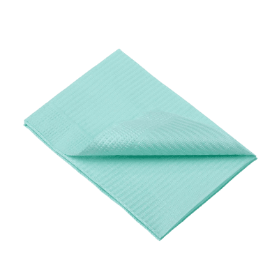 Babero/servilleta desechable PE 33x45 cm verde – bolsa 125 ud