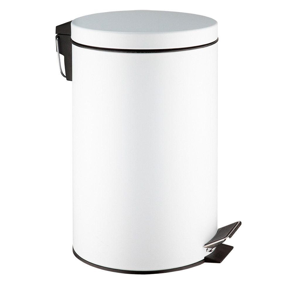 Cubo de pedal metálico lacado blanco (papelera)