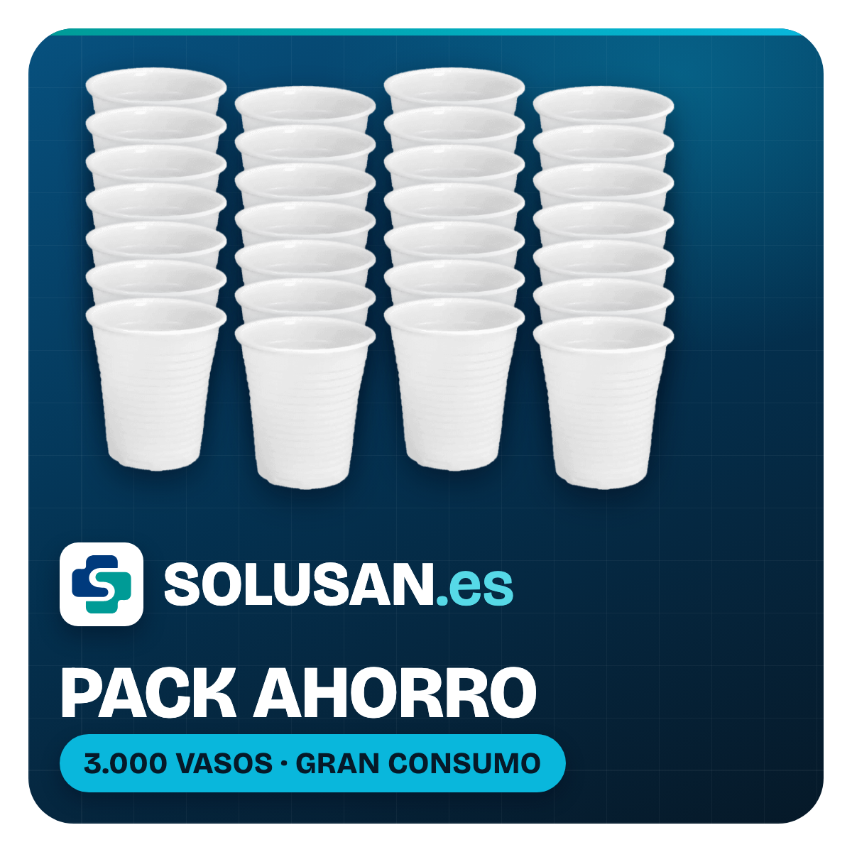 Pack Ahorro – Vaso desechable PP 150 ml blanco – 3.000 ud